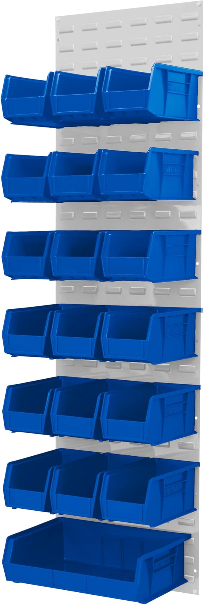 Akro-Mils 30118 Louvered Steel Wall Mount Panel Garage Organizer for Hanging AkroBin Storage Bins, 18-Inch W x 61-Inch H, White, Single