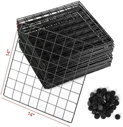 UNICOO - 14 * 14 inch Big Cube Multi Use DIY 20 Cube Wire Grid Organizer, Wardrobe Organizer, Bookcase, Storage - Black Wire