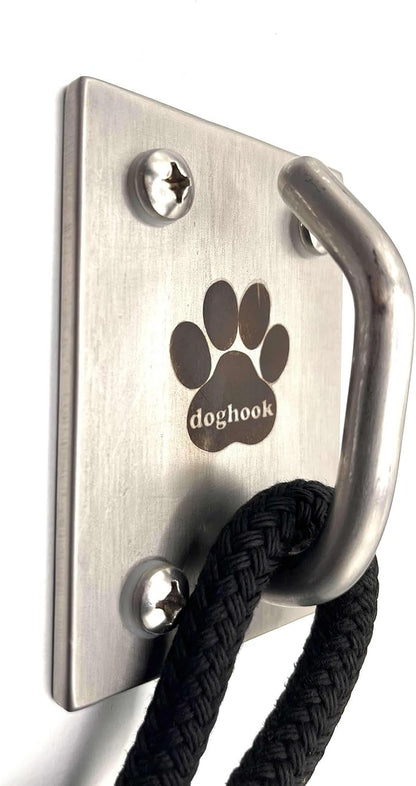 Canine Hitch- Secure Dog Leash Parking Mounted Indoor – Outdoor Wall Hook - Tie Out Stainless Steel Practical Lead Management for Home & Business, Ultimate Strength