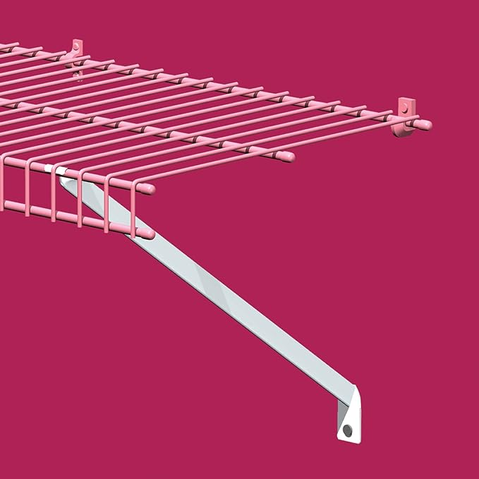 ClosetMaid Wire Shelving Support Brackets for 12 in. & 16 in. Deep Shelves, 12-Pack, with Anchors & Pins for Installation, White