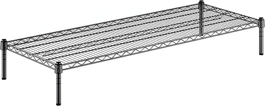 21" x 54" x 8" Black Epoxy Wire Storage Shelf, Dunnage Rack, Commercial 1 Tier Small Shelf