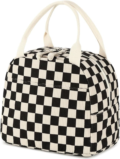 Bluboon Lunch Bag for Women Men Cute Corduroy Lunch Tote Bags Reusable Insulated Lunch Box Large Capacity Reusable Insulated Cooler for Work Picnic or Travel