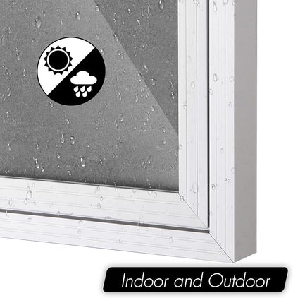 INNOVART Enclosed Bulletin Board 36” x 24”, Lockable Fabric Noticeboard with Aluminum Frame, Wall Display Case with Swing-Open Door Grey Felt, Information Cabinet for School, Office, Commercial, etc