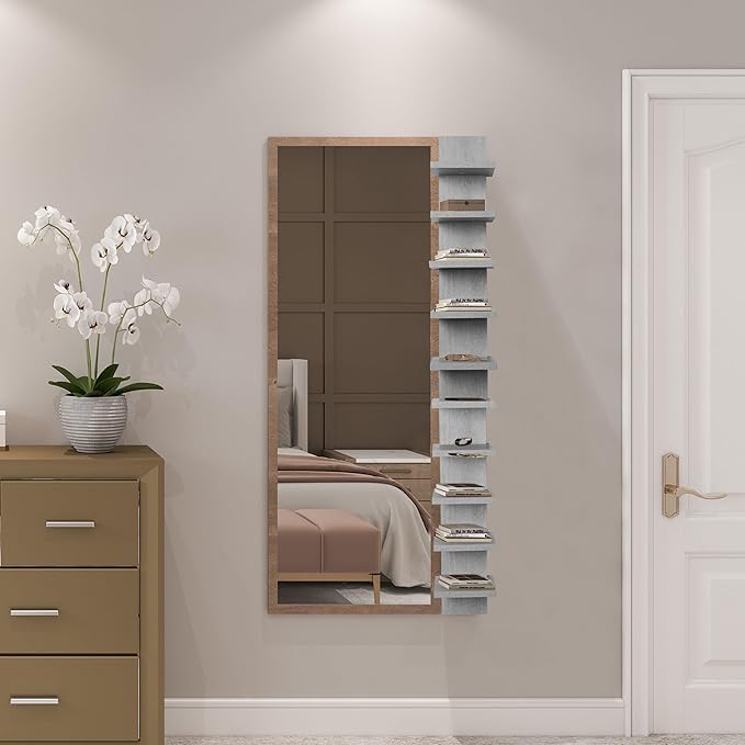 5 Tier Wall Shelves, Vertical Column Shelf Floating Storage Home Decor Organizer Tall Tower Design Utility Shelving Bedroom Living Room