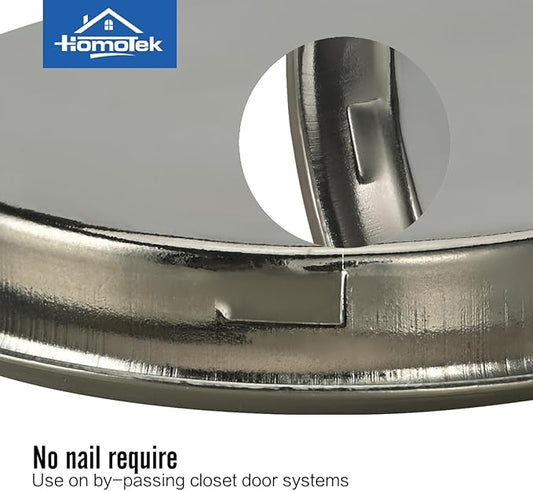 HOMOTEK 12 Pack Closet Door Finger Pull 2-1/16”, Easy Snap in Installation, Antique Brass Finish, Fits a 5/16”Depth x 2-1/16" Diameter Opening Hole