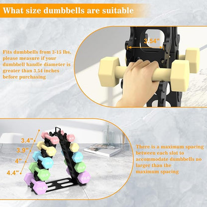 Dumbbell Rack 5 tier(Dumbbells not included), A-Frame Metal Dumbbell Holder with Handle, Multilevel Weight Storage Organizer for Dumbbells, Tree Shape Compact Weight Rack/Holder(Black)