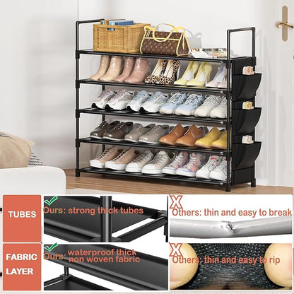 OYREL 5 Tier Shoe Organizer Rack for Closet, Entryway, Garage, Door, Space Saving, Shoe Holder Stand/Tower, Large, 20-25 Capacity