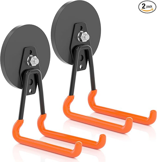 ENUODA Strong Magnetic Hooks Heavy Duty Magnetic Tool Holder Large Magnet Hooks for Hanging Shovel, Garden Tool, Toolbox, Power Tool, Broom, Garage, Locker, Container, Van, Organization, 2 PCS