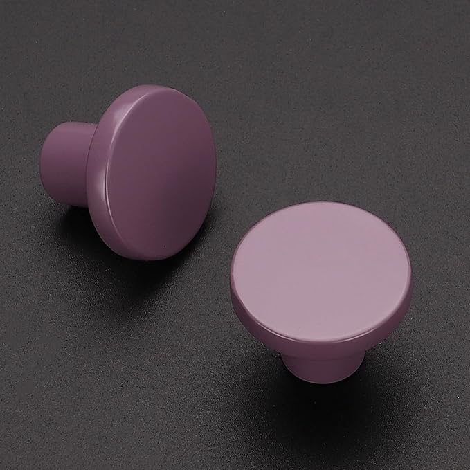 Ravinte 1 Pack Cabinet Knobs Purple Kitchen Cabinet Knobs Round Dresser Drawer Pulls Closet Door Pulls 1-1/5 Inch