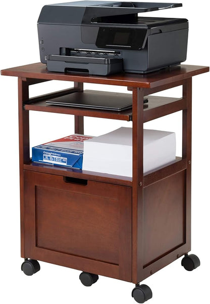 Winsome Piper 3-Shelf Wood Mobile Printer Stand, Brown (94427)