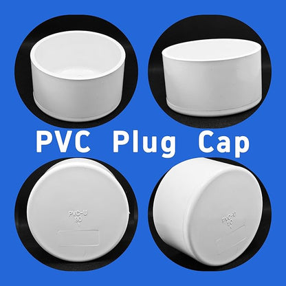 2PCS 3 Inch PVC End Caps(Not SCH40), White Furniture Grade Socket Plugs Adapter, PVC Pipe Fitting Covers for Greenhouse Frames & Shelving Systems(90mm Inner Diameter)