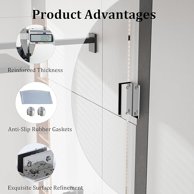 Alise Glass Shelf Brackets 2Pcs, Adjustable Shower Glass Clamps, Heavy Duty Clamp Holder, SUS304 Stainless Steel Brackets for 8-12mm Shelves, Polished Chrome