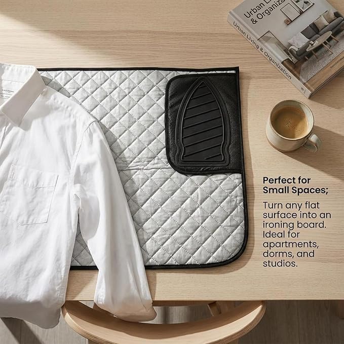 Magnetic Ironing Mat - Portable Ironing Board for Table Top, Home, Laundry, Travel, Office, RV