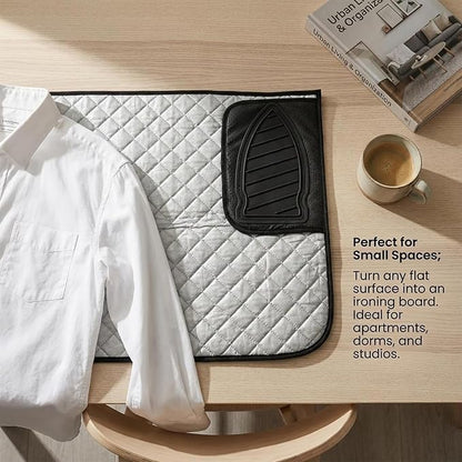 Magnetic Ironing Mat - Portable Ironing Board for Table Top, Home, Laundry, Travel, Office, RV