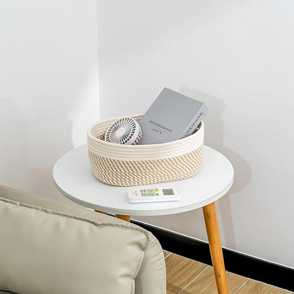 CubesLand Small Storage Baskets for Shelves, Closet Organization Storage Bins Empty Gift Basket 3 Packs Baby Nursery Woven Baskets for Organizing, Rectangular Clothes Closet Shelves Baskets