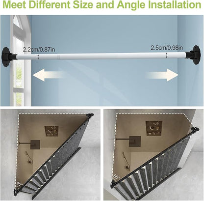 Flower-Shape Shower Curtain Rod Bracket, 2Pcs Telescopic Metal Shower Drape Rod Swivel Flange Curtain Pole Wall-Mount Bracket (Black, 22mm & 26mm)