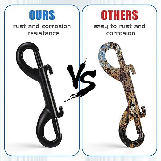 4 PCS Double Ended Snaps, 3.5 Inch Zinc Alloy Trigger Metal Clip, Black Double Ended Snap Hooks for Pet Dog Leash, Water Bucket Hooks, Key Holder, Carabiner, Home, Farm, Other Indoor and Outdoor.