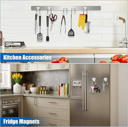 LOVIMAG Magnetic Hooks, 80lbs+ 2026 Cruise Cabin Ship Essentials Magnet Hook Heavy Duty Strong Magnets Refrigerator Fridge Hanging for Classroom Beach Vacation Kitchen Home Must Haves 5 Pcs (Silver)
