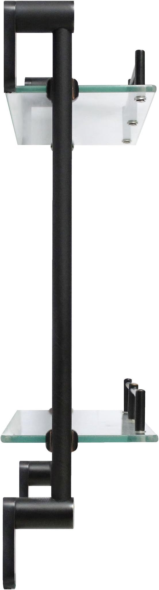 Double Wall Glass Shelf with Pre-Installed Rail - Rubbed Bronze - Oval Series - 5 Year Warrantee