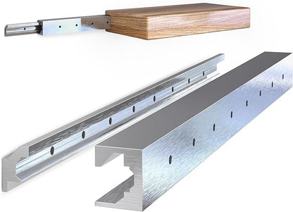 Hovr Solutions Slim 47" (4-Foot) Aluminum Floating Shelves Wall Bracket System, 125LB Load Capacity, Hidden Support Bracket Up to 63” Shelf, 1-Pack