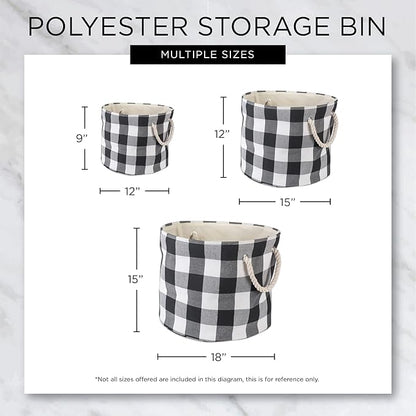 Bone Dry Pet Storage Collection Striped Paw Patch Bin, Medium Round, Brown