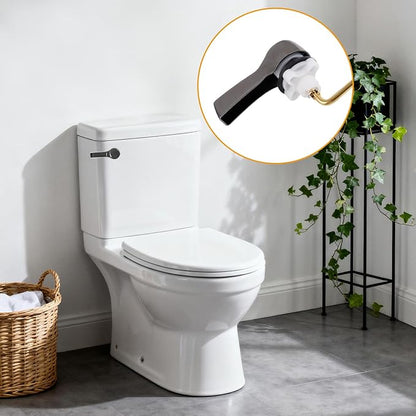 Hibbent Universal Metal Front Mount Toilet Handle Replacement Kit, Brass Toilet Flush Tank Lever with Stainless Steel Flapper Chains for Most Toilets, Gunmetal Gray