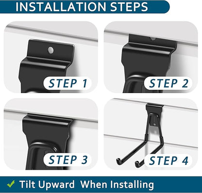 Slatwall Hooks Black 20Pack Firmly and Durable Slatwall Accessories,Perfect for Organizing Garden Tools and Heavy Duty Tools and Garage Hooks Organize Your Space Efficiently