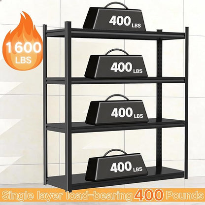 Kitchen Storage Shelves, 54''H*31''W Microwave Stand, Adjustable Metal Shelving, 1600LBS Bakers Rack, Black Kitchen Shelf, 4-Tier Shelving Unit for Bathroom, Pantry, Laundry, Closet, Garage