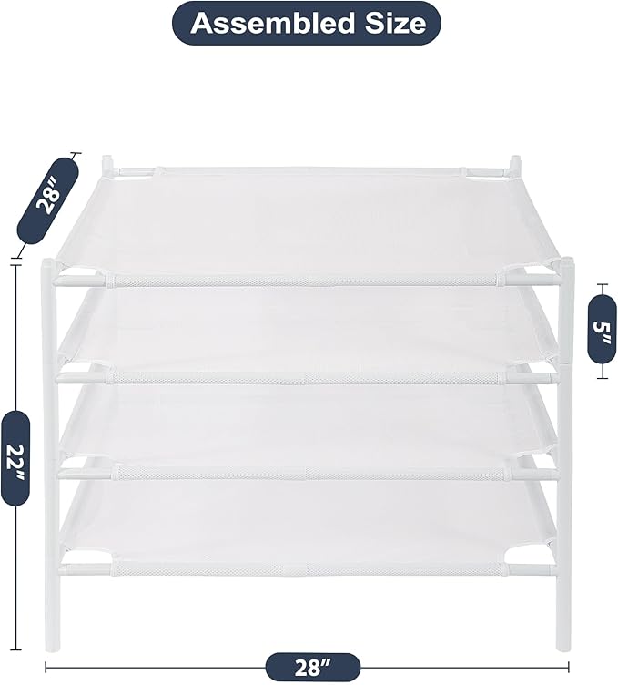 STO STO Sweater Drying Rack, 4-Pack Stackable Mesh Clothes Drying Rack, Laundry Drying Rack for Sweaters, Socks, Toys, White