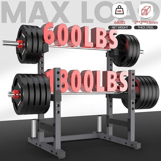 PASYOU Adjustable Power Rack, Multifunction Squat Rack Heavy-Duty Stand, Weight Rack Stand with Spotters, Push Up Portable Strength Training Dumbbell Rack for Home Gym Equipment, Max Load 1800 LBS