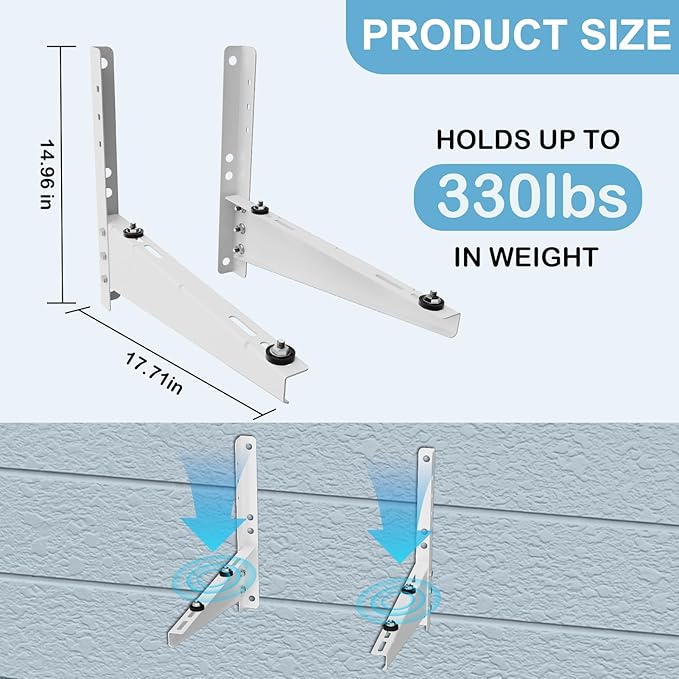 Outdoor Mini Split Wall Mounting Bracket for 9,000-18,000 BTU Air Conditioner, Heavy Duty AC Support Bracket for Outside, Holds Up to 330lbs