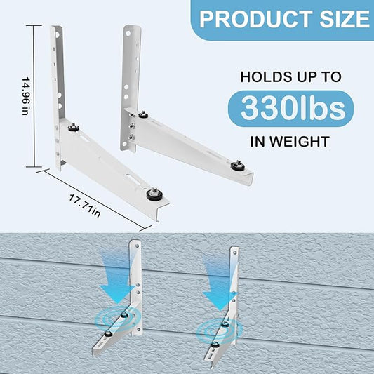 Outdoor Mini Split Wall Mounting Bracket for 9,000-18,000 BTU Air Conditioner, Heavy Duty AC Support Bracket for Outside, Holds Up to 330lbs