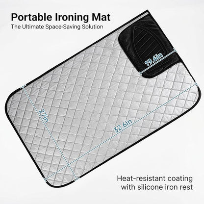 Magnetic Ironing Mat - Portable Ironing Board for Table Top, Home, Laundry, Travel, Office, RV