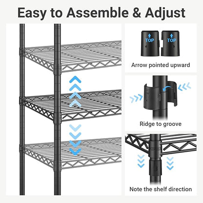 VIPEK X1 Expandable Clothes Rack Heavy Duty Adjustable from 2' to 3'5" with Adjustable Shelves and Hanger Rods, Reach-in & Walk-in Closets Metal Garment Racks Portable Closet, Black
