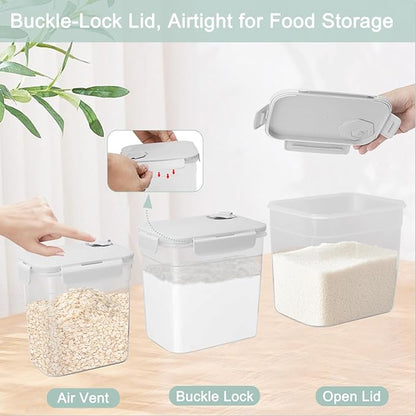Dog Food Storage Container - Set of 3 Sizes Airtight Dog Treat Cat Food Containers - Small Plastic Pet Treat Holder for Cats, Dogs - Light Grey 3 Lbs + 2 Lbs + 1 Lbs Container Set