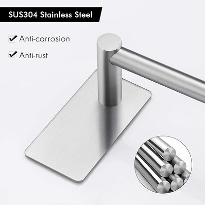 KES Adhesive Towel Bar 9-Inch No Drill Towel Bar Towel Rack for Kitchen SUS304 Stainless Steel Brushed Finish, A7000S23-2