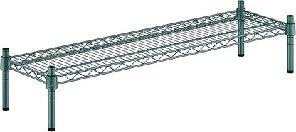 12" x 42" x 8" Green Epoxy Wire Storage Shelf, Dunnage Rack, Commercial 1 Tier Small Shelf