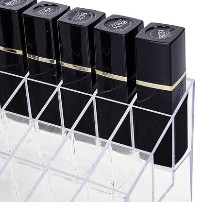 HBlife Lipstick Holder - 40 Space Clear Acrylic Lipstick Organizer Display Stand for Cosmetics, Makeup, Brushes, Bottles and More