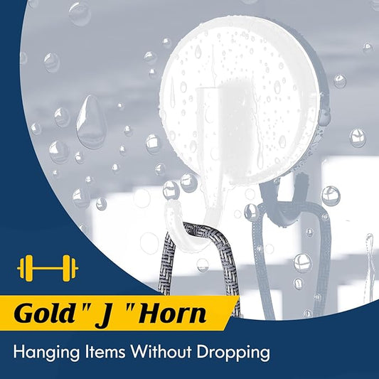 Suction Cup Hooks for Shower, Shower Hooks Mounting on Glass Doors, Tile, Mirrors, Metals,Hook for Hanging Towels, Robe, Loofah, Jackets-White(2 Pack)