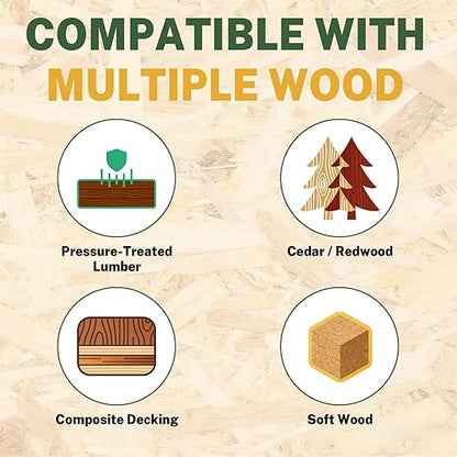 LIONMAX Deck Screws #14 x 6 Inch, 20 PCS, Long Wood Screw, Rust Resistant, Exterior Epoxy Coated for Outdoor Timber Project, Torx/Star Drive Head, T30 Star Bit Included
