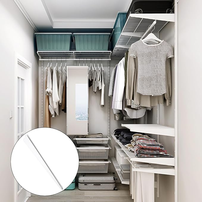 10 Pack 14.5 Inch Adjustable Shelf Brackets, Heavy Duty Wire Shelving Brackets, Locking Shelf Bracket for Double Track System Closet Organization