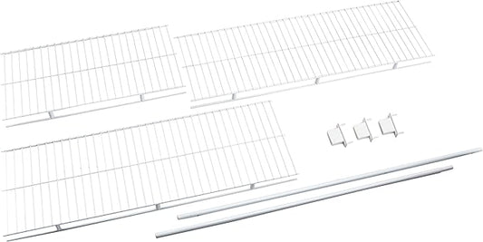 Rubbermaid Full Closet Organization Shelf System, Direct Wall Mount, Adjustable from 6.5-8 ft, Mounting Hardware Kit Included, White, Wire Shelving Organization for Home/Laundry/Mudroom/Pantry/Linen