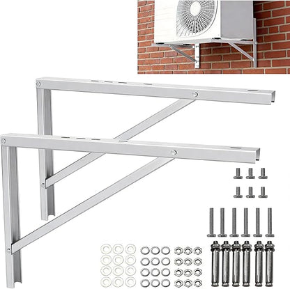 popmoon Wall Mounting AC Brackets up to 440lb/200kg Split Air Conditioner Bracket 21 5/8" Lx16 H Bracket Air Conditioner Bracket Set Adjustble 9000 Btu to 36000 Btu