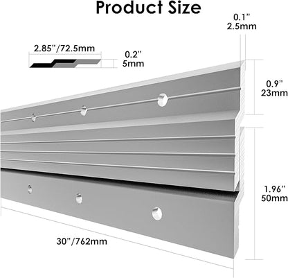 French Cleat Hanger Heavy Duty 30 Inch Aluminum Z Bar Clips for Hanging Mirrors, Pictures, Whiteboards, Shelves, and More - Interlocking Wall Mirror Mounting Hardware 200 lbs Picture Hanger