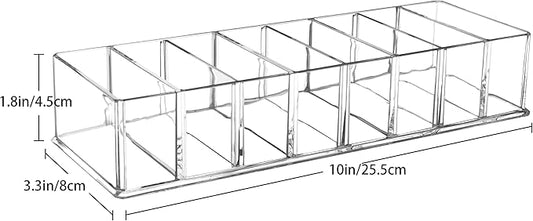 Detachable Makeup Organizer, 8 Compartments Acrylic Cosmetic Storage Jewelry Display Boxes, Clear Drawer Organizers Case for Dresser Vanity Bathroom Kitchen