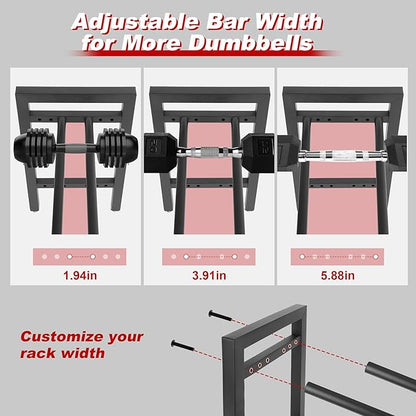 Dumbbell Rack, 2-Tier | 3-Tier Weight Rack for Home Gym, 300LB | 450LB Adjustable Dumbbell Rack Stand Only Weight Storage Rack Gym Organizer