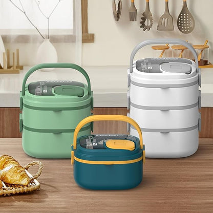 Single-Layer Bento Lunch Box for Kids & Adults with Removable Stainless Steel Lunch Container,Dressing Container,BPA-Free,Dishwasher Safe - Includes Utensil(White,Not Insulated)