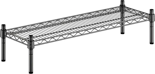 12" x 36" x 8" Black Epoxy Wire Storage Shelf, Dunnage Rack, Commercial 1 Tier Small Shelf