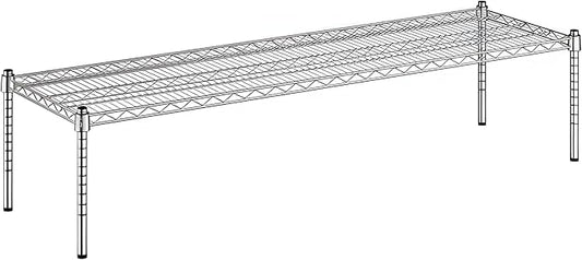 18" x 60" x 14" Chrome Wire Storage Shelf, Dunnage Rack, Commercial 1 Tier Small Shelf