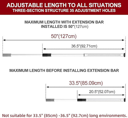 AceMining Sliding Door Security Bar,Heavy Duty Sliding Patio Door Lock Bar, 20-50inch Adjustable Multi-use Window Security Bars, Sliding Door Stopper,White,2Pack